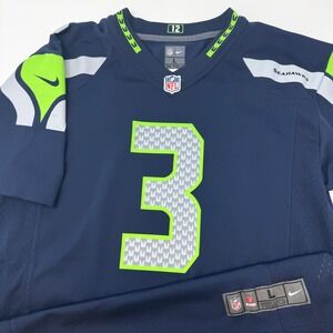 Nike Seattle Seahawks Russell Wilson 3 NFL Jersey Youth Large 14/16 Navy Blue